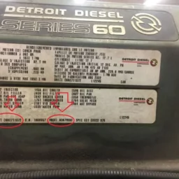 Detroit Diesel Engine Tag Showing Serial Number