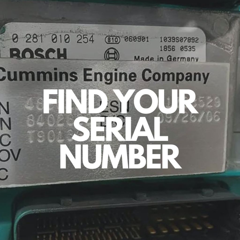 find your engine serial number page