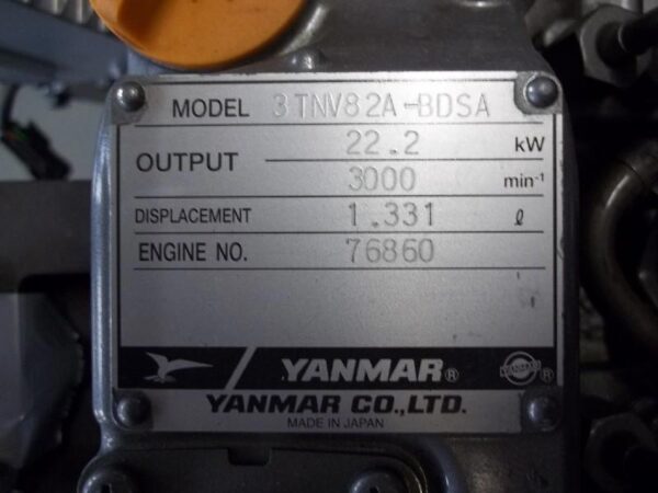 Yanmar BXDL1.33M3N, 3TNV82A-BDSA Engine